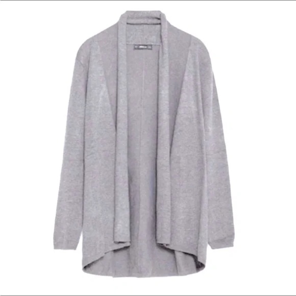 New Zara Heather Grey Open Front Knit Cardigan Sweater - Picture 1 of 4